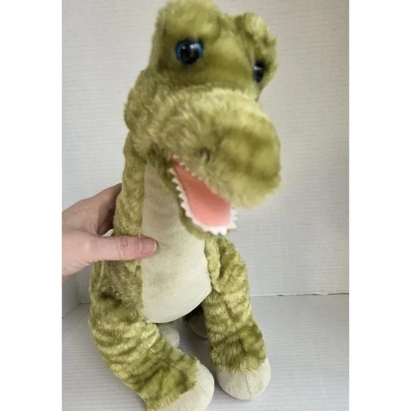 Build A Bear BAB Striped Green Brachiosaurus Dinosaur 2015 Plush Stuffed 22 inch - Picture 7 of 13